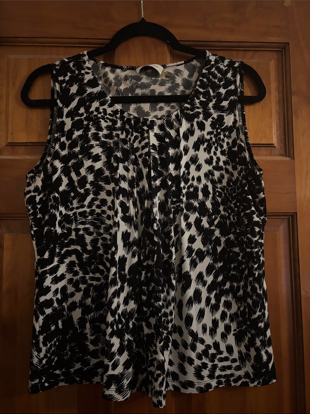 Calvin Klein Black and White Abstract Print Sleeveless Camisole